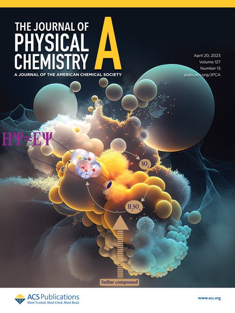 Front cover of The Journal of Physical Chemistry A, volume 127, issue 15 (2023).